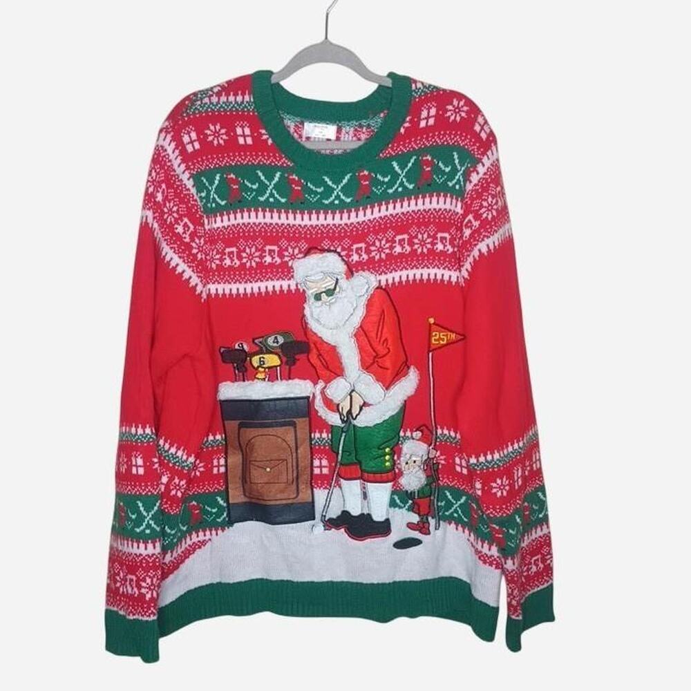 Holiday Time Santa Christmas Sweater size Men's 2XL